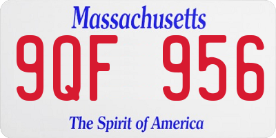 MA license plate 9QF956