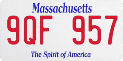 MA license plate 9QF957