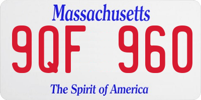 MA license plate 9QF960