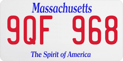 MA license plate 9QF968