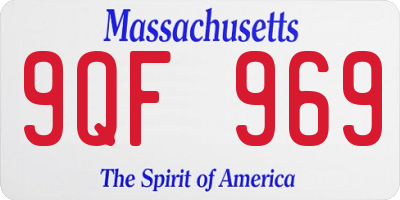 MA license plate 9QF969