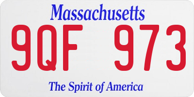 MA license plate 9QF973