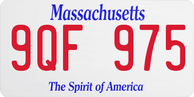 MA license plate 9QF975