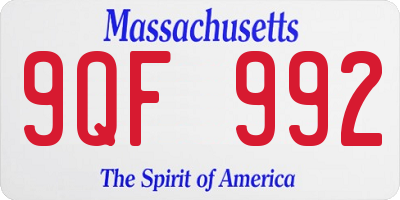 MA license plate 9QF992