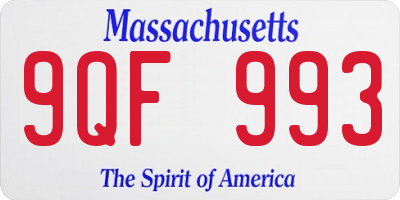 MA license plate 9QF993