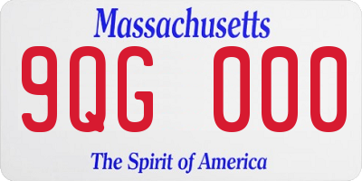 MA license plate 9QG000