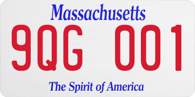 MA license plate 9QG001