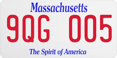 MA license plate 9QG005