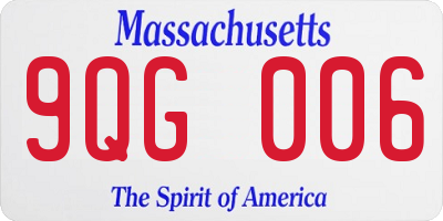MA license plate 9QG006