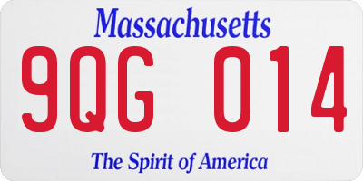 MA license plate 9QG014