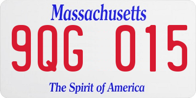 MA license plate 9QG015