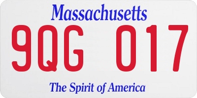 MA license plate 9QG017