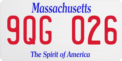 MA license plate 9QG026
