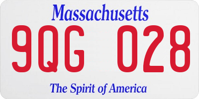 MA license plate 9QG028