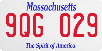 MA license plate 9QG029