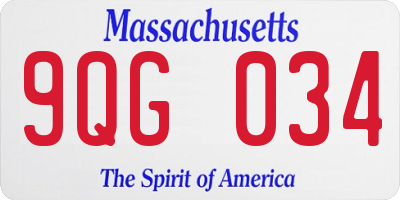 MA license plate 9QG034