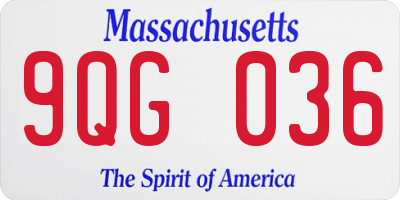 MA license plate 9QG036