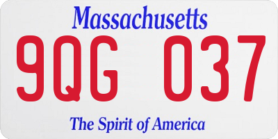 MA license plate 9QG037