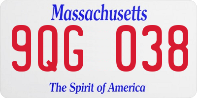 MA license plate 9QG038