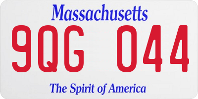 MA license plate 9QG044