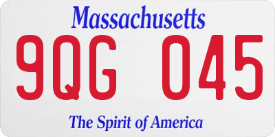MA license plate 9QG045