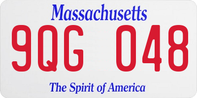 MA license plate 9QG048