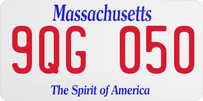 MA license plate 9QG050