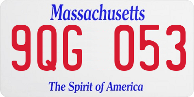 MA license plate 9QG053