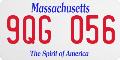 MA license plate 9QG056