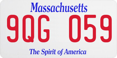 MA license plate 9QG059