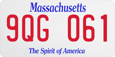MA license plate 9QG061