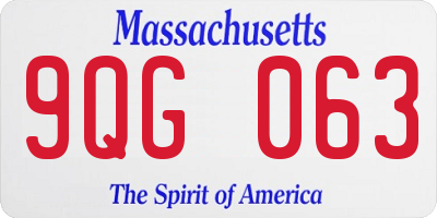 MA license plate 9QG063