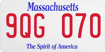 MA license plate 9QG070