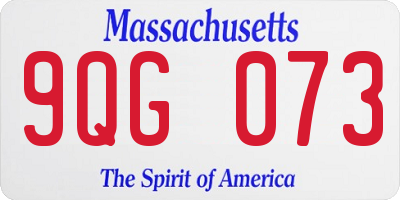 MA license plate 9QG073
