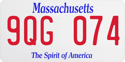 MA license plate 9QG074