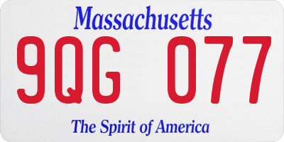MA license plate 9QG077