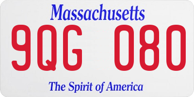 MA license plate 9QG080