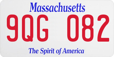 MA license plate 9QG082