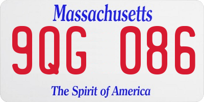 MA license plate 9QG086