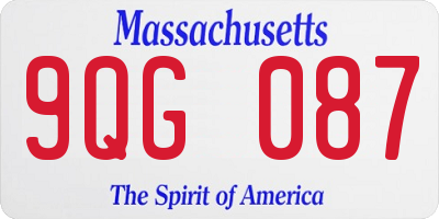 MA license plate 9QG087
