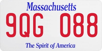 MA license plate 9QG088