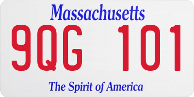 MA license plate 9QG101
