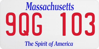 MA license plate 9QG103