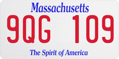 MA license plate 9QG109