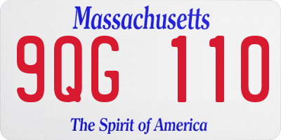 MA license plate 9QG110