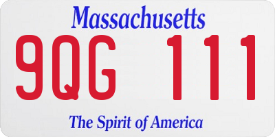 MA license plate 9QG111