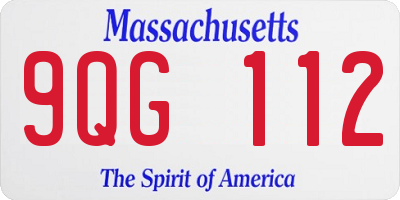 MA license plate 9QG112