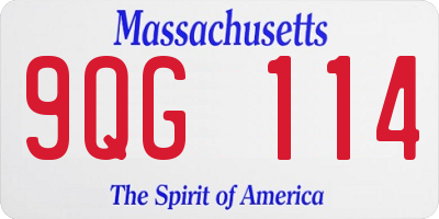 MA license plate 9QG114