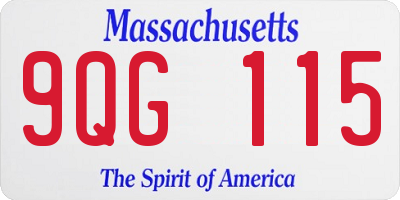 MA license plate 9QG115