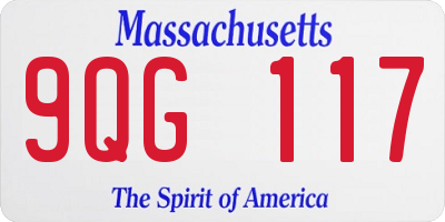 MA license plate 9QG117